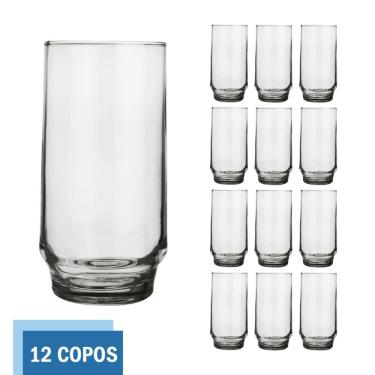 Imagem de Copo Vidro 410ml Lights Suco Agua Cristal Luxo Nadir - 12 Un
