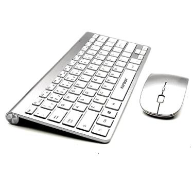 Imagem de Teclado Sem Fio E Mouse USB 2.4Ghz Wireless Super Compacto Premium ABNT2 Letra Ç Computador Notebook Português Brasil