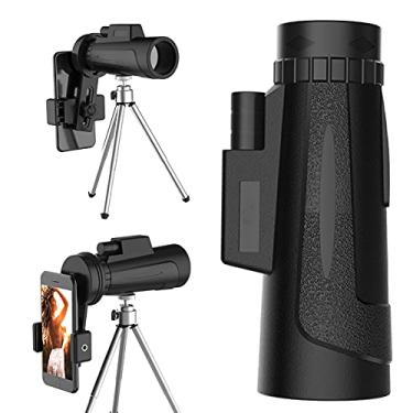 Imagem de Telescópio monocular 12 x 50 HD, telescópios de alta potência para adultos Monóculo com clipe de suporte de telefone e tripé para telefone celular, para observação de pássaros em viagem