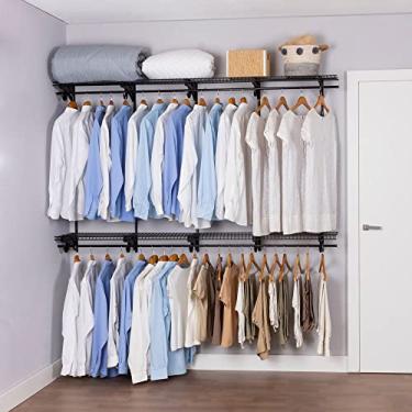 Imagem de Armário aramado kit 42 - Cabideiro para closet ou quarto grande Preto com Preto