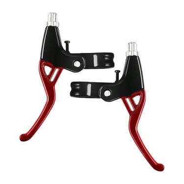 Imagem de Colaxi Alavancas de freio de bicicleta 2 peças, alavancas de freio de bicicleta acessórios universais para ciclismo, alça de freio de bicicleta para mountain, Vermelho