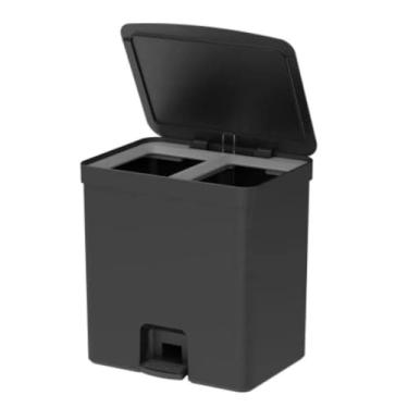 Imagem de OU LX4250PTF Lixeira De Pedal Trium 20 Litros Com Duplo Compartimento Cor:Preto