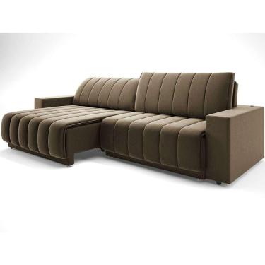 Imagem de sofá 3 lugares retrátil e reclinável méxico com usb veludo castor 200 cm