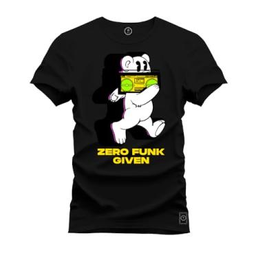 Imagem de Camiseta Plus Size Premium Confortável Estampada Zero Funk Preto G3