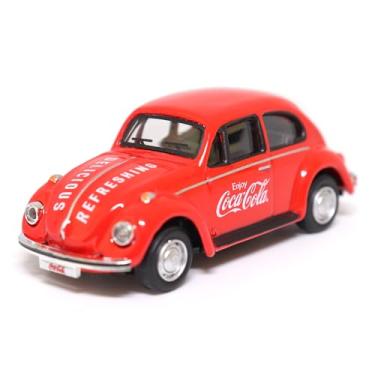 Imagem de 1966 Volkswagen Beetle Coca-Cola Red 1/72 Diecast Model Car by Motorcity Classics"""
