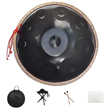 Imagem de Handpan 432HZ, 10 sons de 55 cm D menor, instrumento de panela de mão de aço premium para adultos, preto clássico