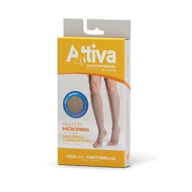 Imagem de Meia 3/4 Attiva - Alta Compressão Feminina - Ponteira Fechada - Cor Na
