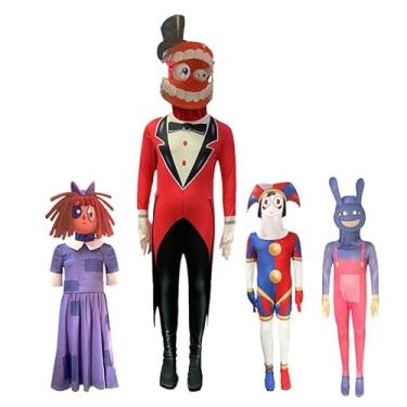 Imagem de NEATMOA A incrível roupa de circo digital, macacão unissex para adultos e crianças cosplay fantasia de Halloween (C-aine, 170)