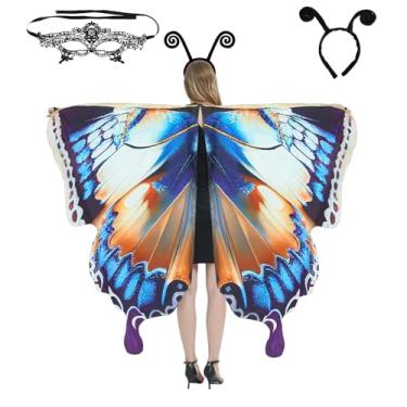 Imagem de PinkUnicoon Asas de borboleta para mulheres, capa de asa de borboleta de Halloween para adultos, fantasia de Halloween, capa feminina de fada, #019, Free
