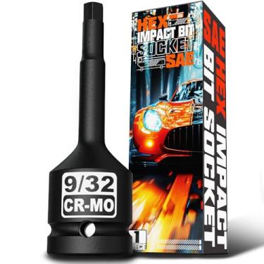 Imagem de Aiourx Soquete SAE de broca hexagonal de 1/5.1 cm H9/81 cm, soquete Allen Bit, aço Cr-Mo Premium, para remover parafusos hexagonais soltos