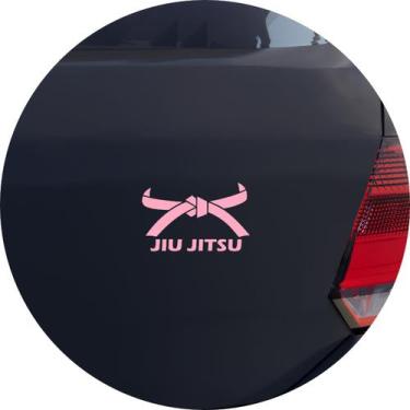 Imagem de Adesivo de Carro Jiu Jitsu Faixa - Cor Dourado - Melhor Adesivo, Rosa 