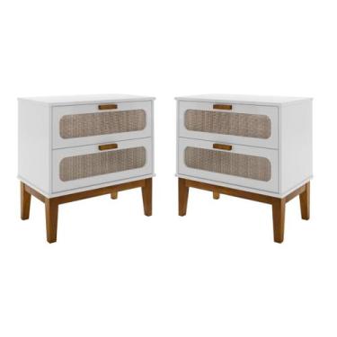 Imagem de Jogo Duas Mesinhas De Cabeceira Santorini 60cm Fabricação Nacional - L