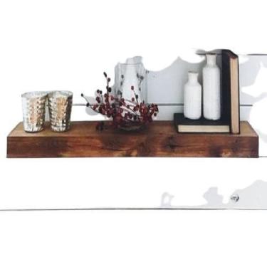 Imagem de Prateleira Com Suporte Invisível Madeira Maciça 50X15 - Loja Do Pinho