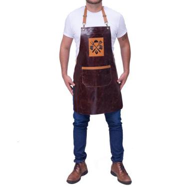 Imagem de Avental em Couro Legítimo Churrasqueiro - Island Shark, cafe