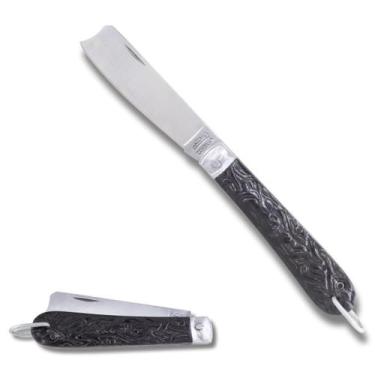 Imagem de Canivete Cabo Preto Lâmina Larga PicaFumo - Corneta, Preto e Prata