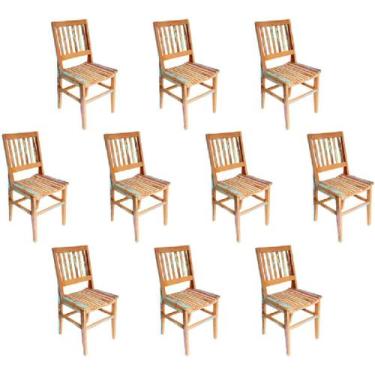 Imagem de Kit 10 Cadeiras Conforto Madeira Maciça de Demolição Peroba Rosa Patin