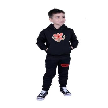Imagem de Conjunto De Blusa E Calça Moletom Infantil Estampa Anime Casaco Cangur