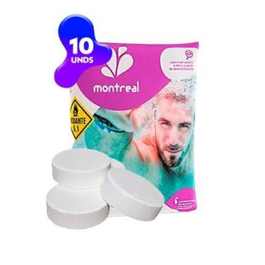 Imagem de Pastilha de Cloro 200g 10 Unds Kit Limpeza Piscina Montreal