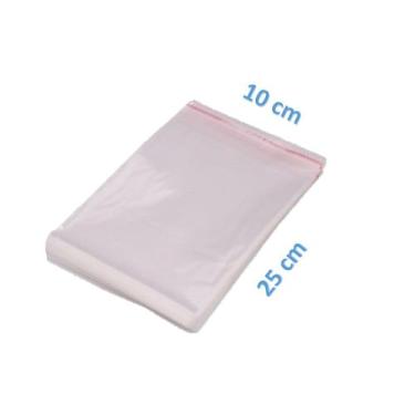 Imagem de Saco Adesivado Saquinho Plástico Transparente 10x25 1000unid - F.S.