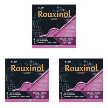 Imagem de Kit 3 Encordoamento Cavaquinho Tensão Leve 4 Cordas R32 Rouxinol