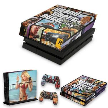 Imagem de Capa Anti Poeira e Skin Compatível PS4 Fat - Gta V - Pop Arte Skins