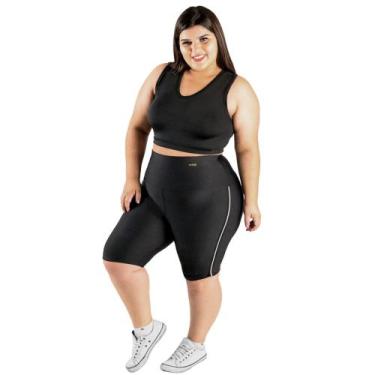 Imagem de Bermuda Modeladora Suplex com Faixa Plus Size Fitness Feminino Catwalk