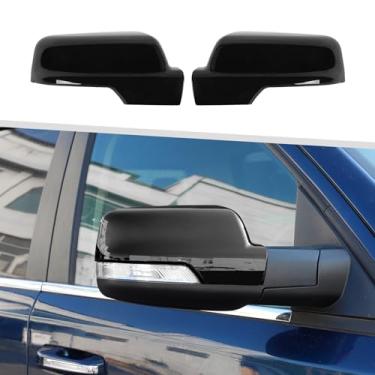 Imagem de Jimen Compatível com Dodge Ram 2018-2022, tampas de espelho retrovisor externo do carro (preta)