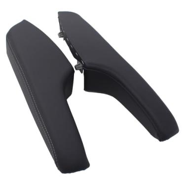 Imagem de MOTOKU Painel de acabamento do apoio de braço da porta lateral do motorista e do passageiro em couro preto para Chrysler 300 Dodge Charger 2011-2023
