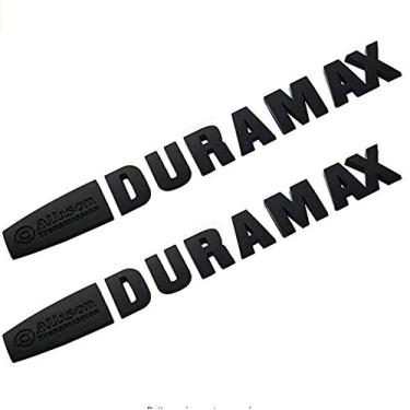 Imagem de Emblemas Yoaoo 2x OEM Allison Duramax para Gm 2015 Silverado 2500Hd 3500Hd Capuz Preto fosco