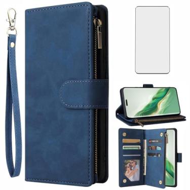 Imagem de Asuwish Capa carteira compatível com Huawei Honor Magic 6 Pro, protetor de tela de vidro temperado e capa flip de couro, suporte para cartão, acessórios de borracha, capas para celular para Magic6Pro,