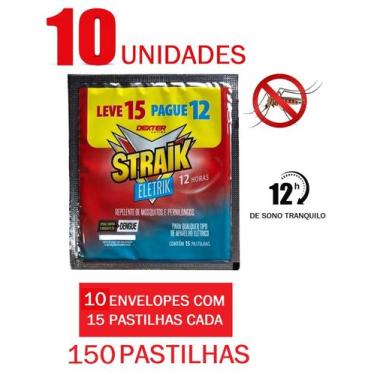 Imagem de Refil Repelente Elétrico Straik Pernilongos 150 Pastilhas - DEXTER