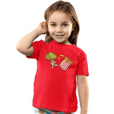Imagem de Camiseta Infantil Menina Menino Batatinha Frita  vs Brócolis - Hipster