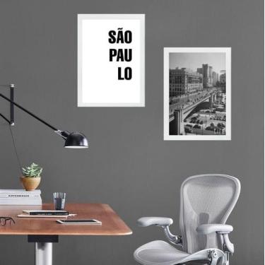 Imagem de Kit 2 Quadros Foto Antiga São Paulo 45x34cm - Quadros On-line