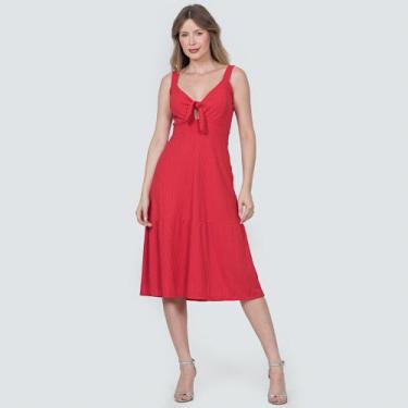Imagem de Vestido Longo Feminino Decote V 6000295 - Recoleta, P, Vermelho