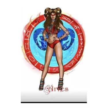 Imagem de Canga Praia Signos Poliéster Moda Verão Beach Astrologia - Blue, Aries