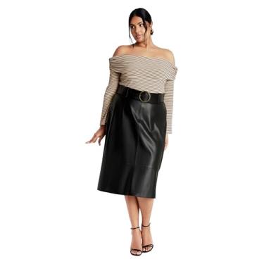 Imagem de City Chic Saia feminina plus size preta indomada