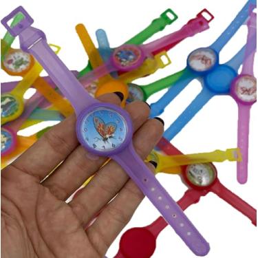 Imagem de Conjunto com 50 Brinquedinhos Mini Brinquedo Plástico Nacional Kit para Lembrancinhas Mimos Prendas Sacolinha Surpresa Festas (50 Relogios)