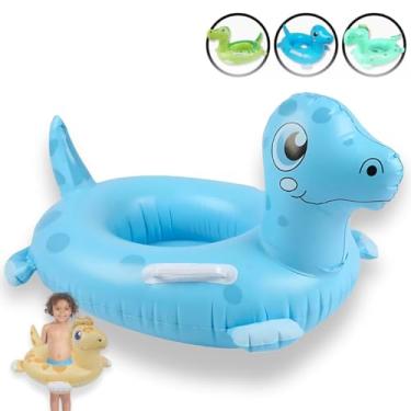Imagem de Boia Dinossauro Com Alça E Fralda Infantil Piscina Mar (AZUL)
