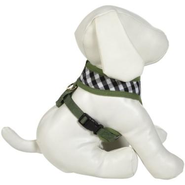 Imagem de M. Isaac Mizrahi Gingham Collection Peitoral para cães, grande, verde