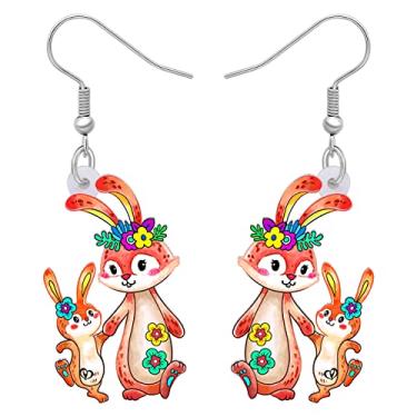 Imagem de YINYA Brincos de coelho de acrílico para o dia das mães, joias de animais de fazenda, presentes para casais, para amantes de animais de estimação, mulheres, meninas, crianças, decoração, Medium,