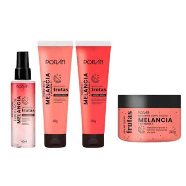 Imagem de Kit Melancia Frutas, 4 Peças, Body Splash 160ml, Hidratante 145g, Sabonete 145g, Esfoliante 240g