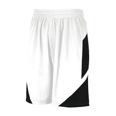 Imagem de Shorts de basquete Augusta Youth Step-Back Branco/Preto GG