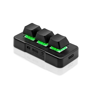 Imagem de PCsensor- Teclado mecânico sem fio 2 em 1 de 3 teclas Mini teclado 2.4G com tecla de atalho Programa personalizado com LED RGB para jogos OSU Trabalho de escritório
