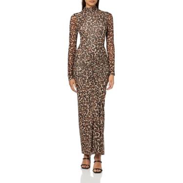 Imagem de Ronny Kobo Vestido longo feminino de malha escorpião, Estampa de leopardo, GG