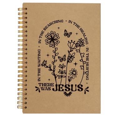 Imagem de BearCake Caderno floral boêmio cristão, presentes cristãos para mulheres, cadernos bíblicos para anotações, caderno de diário bíblico, caderno espiral Where the Jesus Hardcover 14 x 21 cm, papel kraft