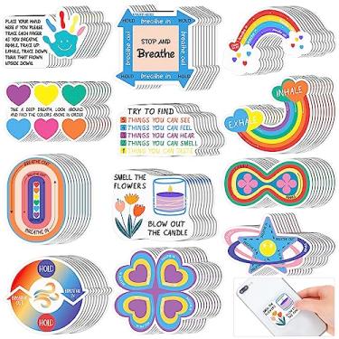 Imagem de Fulmoon 120 adesivos sensoriais de ansiedade, tiras texturizadas, brinquedos antiestresse, tátil, sensorial, calma, adesivos texturizados, adesivos para alívio da ansiedade para adultos, adolescentes, mesa de aula (fofo)