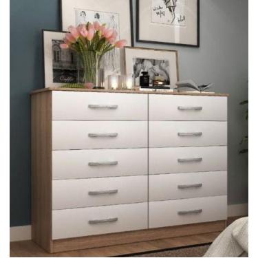 Imagem de Comoda parati 10 gavetas - cinamomo off - PRIMICIAS - MOVEIS REAL