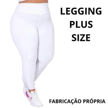 Imagem de KIT 2X Calça LEGGING PLUS SIZE Branca Feminina, Academia, Uniformes, M
