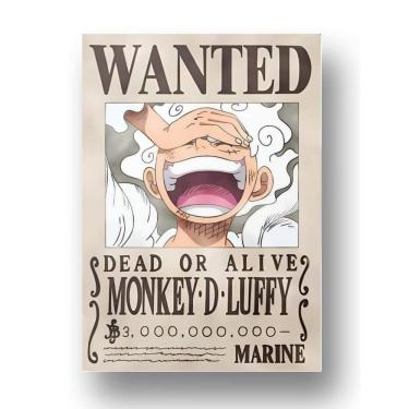 Imagem de Placa de metal Decoração Cartaz de Procurado Luffy Gear 5