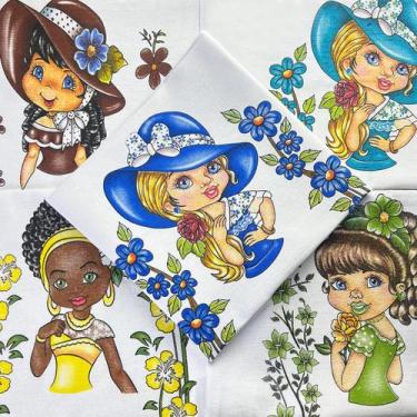 Imagem de Kit Pano de Prato Estampado Boneca Bonequinha Saia 5 Un - I.C. comérci